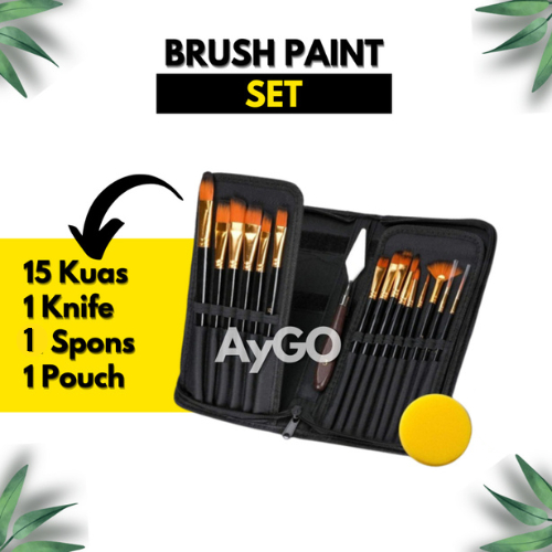 

17pcs/Set BRUSH PAINT SET + Bag / Mirp BRS-12 / ALAT LUKIS LENGKAP