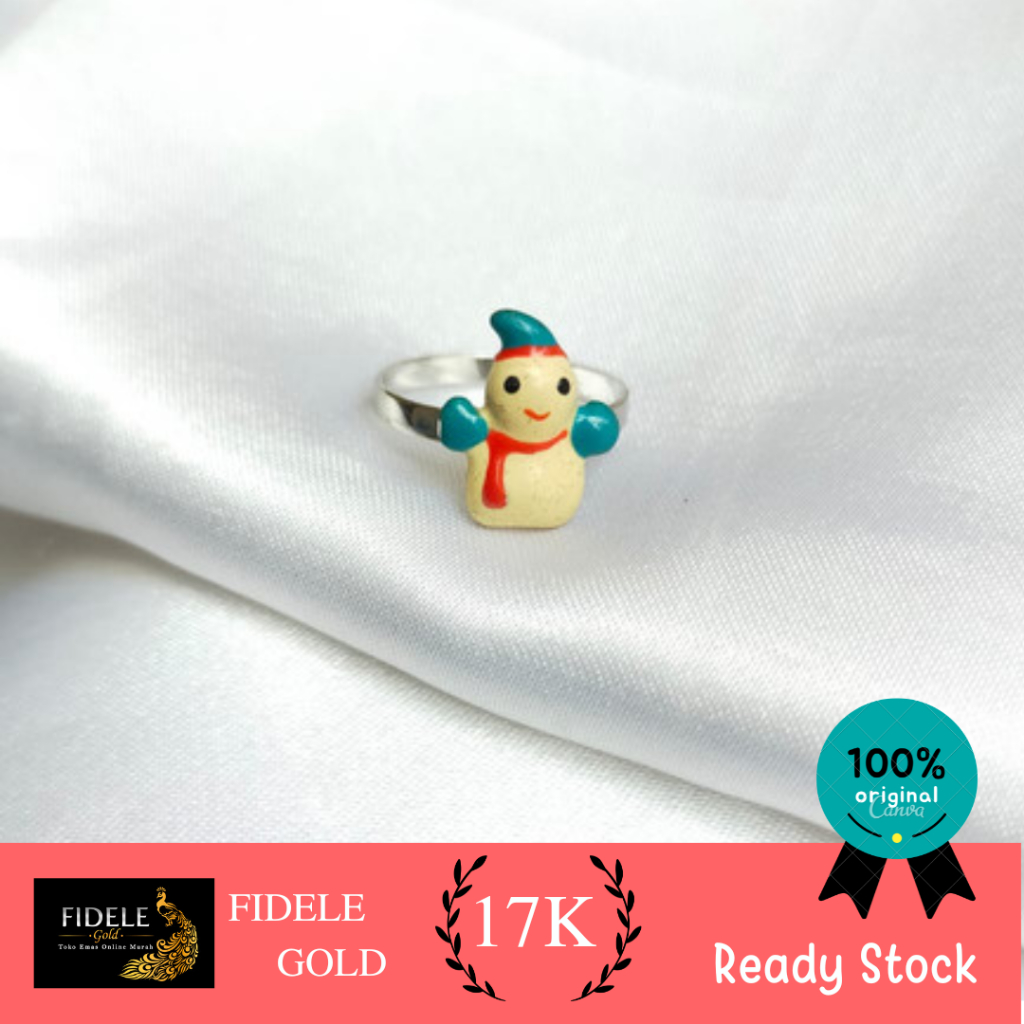 Cincin anak remaja pingiun fashion emas putih 750 17k