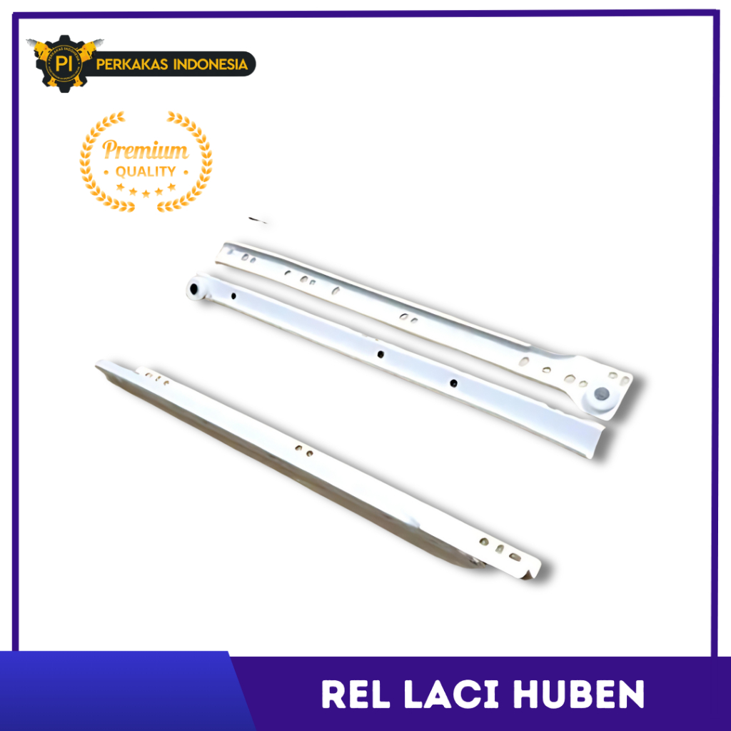 Rel Laci Huben Putih HUBEN Rel Laci Sliding Lemari Bahan Besi Relling Track Sliding Laci Meja Laptop