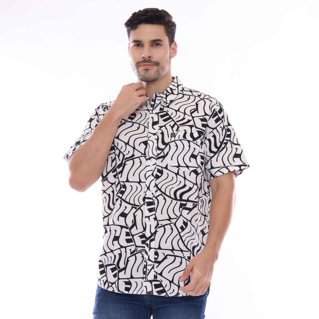 Juice Ematic Kemeja Lengan Pendek Pria Fonty Men Shirt Short Planet Surf