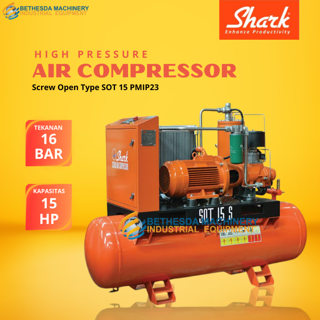Shark Kompresor Screw 15 Hp - Air Compressor SOT 15 PMIP23 15HP 16 Bar