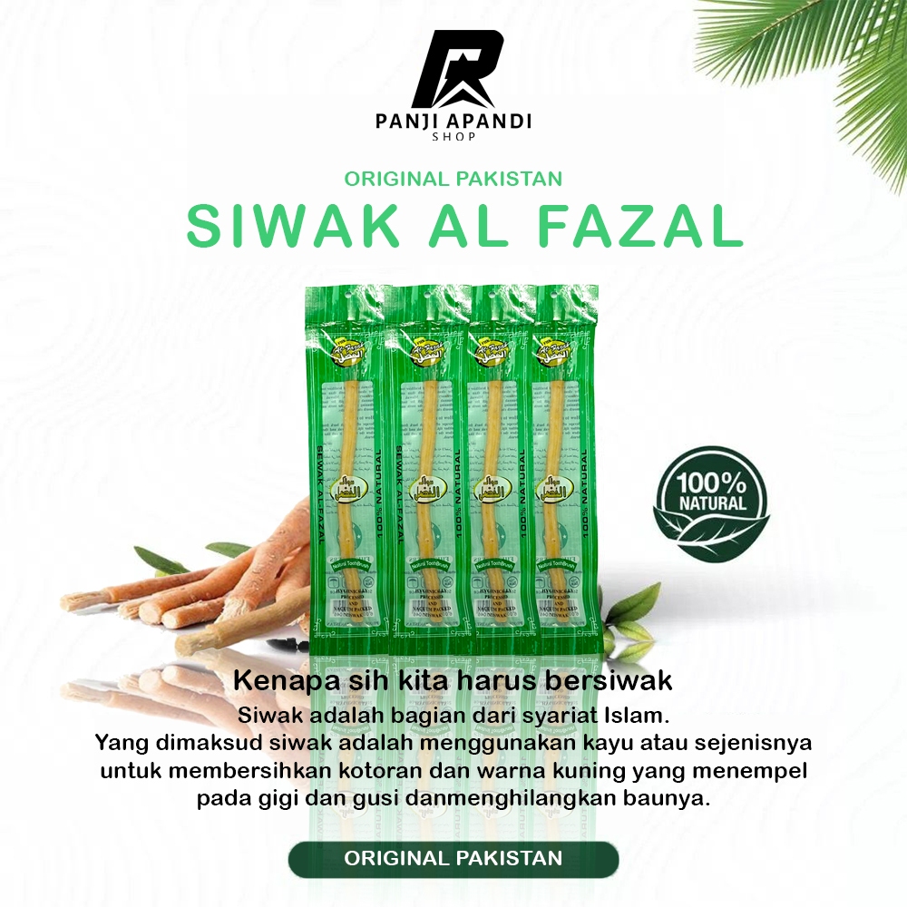Siwak Al Fazal  Miswak Asli - Kayu Siwak Original BPOM - Siwak Gigi Natural Asli Pakistan