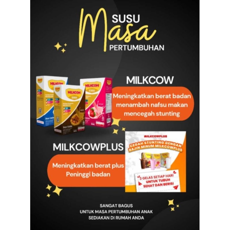 

Susu Penambah Berat Badan Milkcow Cocok Semua Usia 500gr BPOM Terlaris Halal