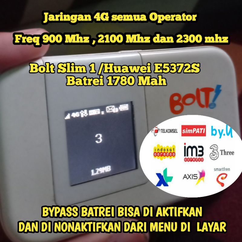 MODEM MIFI UNLOCK 4G ALL OPERATOR BOLT E5732S BATREI 1700 MAH