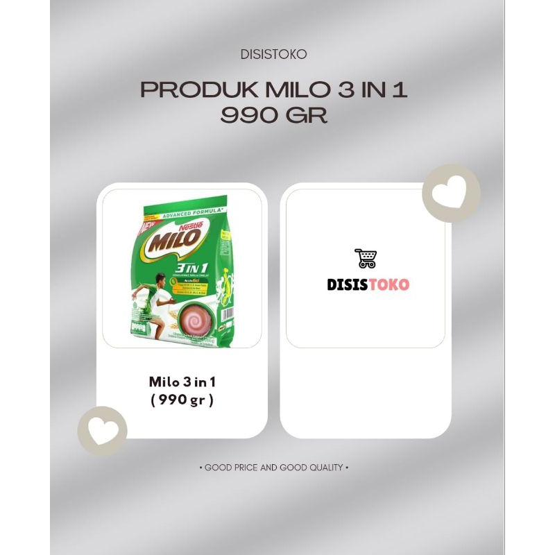 

Milo 3 in 1 990 Gr