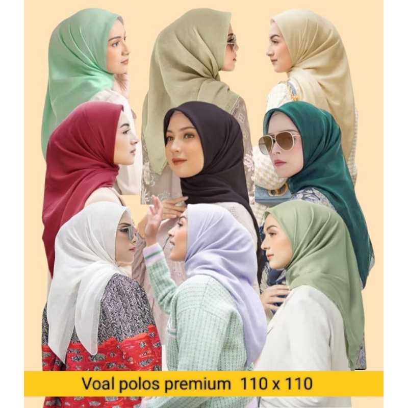 PROMO / VOAL POLOS / JILBAB VOAL PREMIUM / GROSIR HIJAB / HIJAB SEGI EMPAT / VOAL POLOS  PREMIUM / D