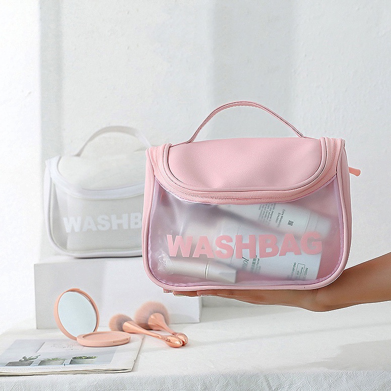 STOK TERBARU Alibaba1688 Tas Kosmetik Travel Pouch Makeup Washbag Transparan