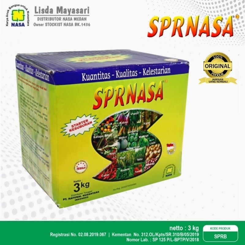 Pupuk Padat Supernasa 3 kg SPR NASA Asli Original Ori NASA Official Pupuk Organik SPRNASA SPRB Super