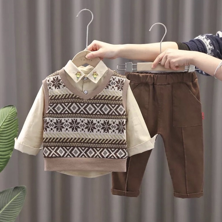 baju dan celana panjang anak laki laki motif 15 tahun grosir ART B7K4