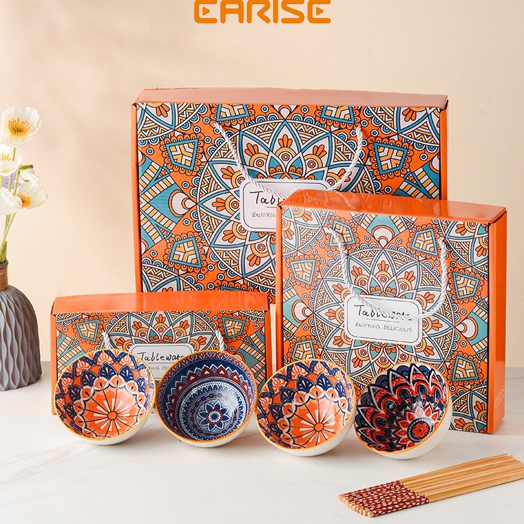 Chekout Earise Hadiah Festival Musim Semi Hadiah Pernikahan Mangkok set Japanese Bowl Set premium pe
