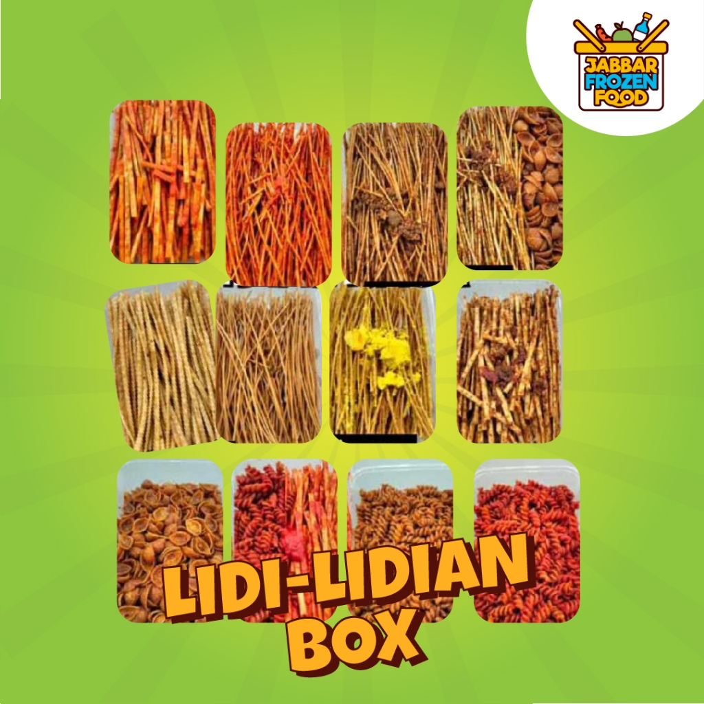 

Lidi-lidian kemasan box bermacam rasa Mie Lidi Box kekinian