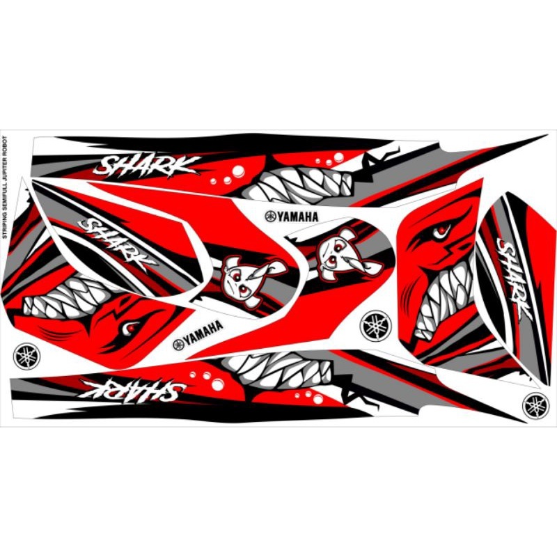 striping stiker motor yamaha jupiter z robot semi full sticker design shark 1