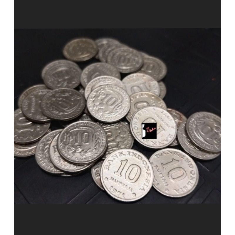 duit koin kuno asli indonesia 10 rupiah tahun 1971 kondisi bagus bersih kinclong matauang lama untuk