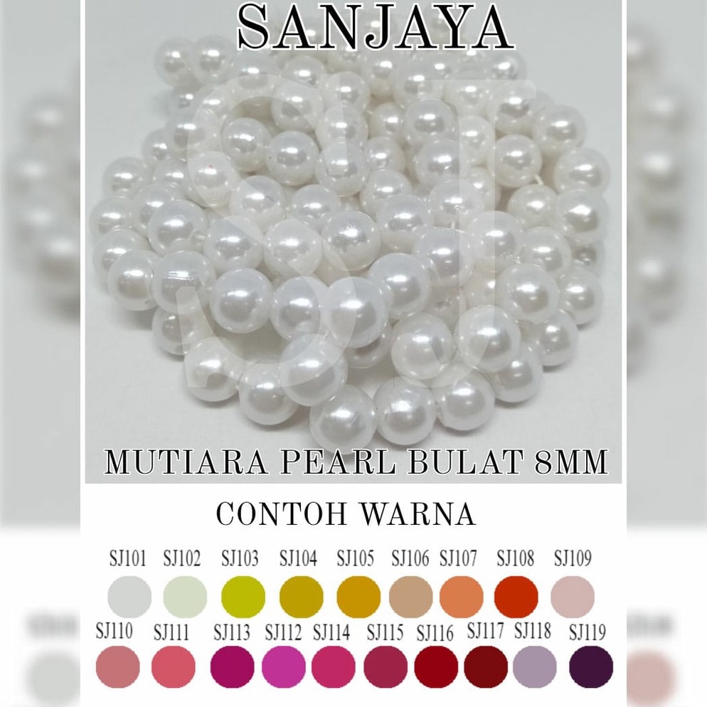 TERPERCAYA Mutiara Ringan Sintetis  Mote Ringan  Manik Ringan  Manik Mutiara Bulat 8mm  Mutiara Pear