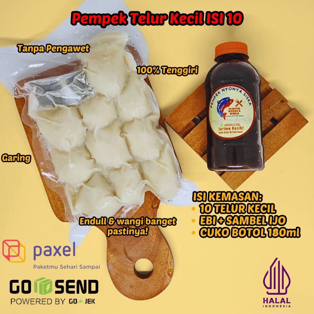 

PEMPEK PALEMBANG NYONYA SISKA - TELUR KECIL ISI 10 (ASLI PALEMBANG)