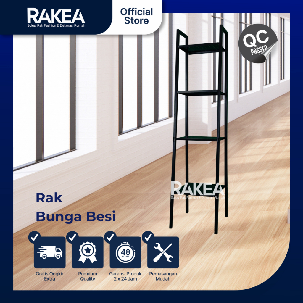 RAK BUNGA BESI - RAK AMBALAN BESI 4 SUSUN - RAK BUNGA MINIMALIS - RAK BUNGA AESTHETIC - KNOCKDOWN - 
