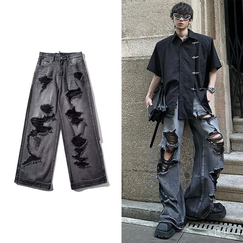 American jeans/Hiphop Baggy Pants Relaxed Jeans Celana Baggy Black Oversize Denim pants/Celana Jeans