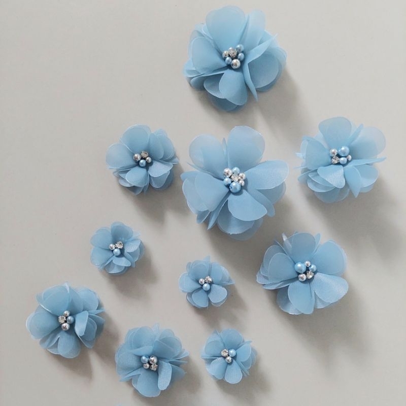 Cosmos Organza Flower / Aplikasi Bunga Organza 3D / Bunga Kebaya Brukat Selendang / Bunga kain / Bun