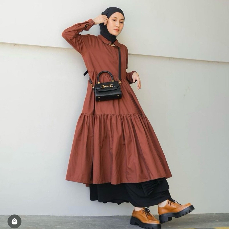 [PRELOVED] Rashawl Oberon l Terracotta Dress Bukan Charcoal Owen Dark Grey Best Seller Preloved Seco