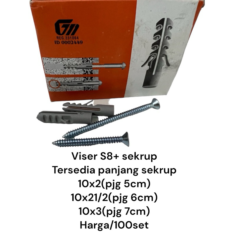 S8 + SEKRUP / SEKRUP AMBALAN / SEKRUP TEMBOK 5cm 6cm 7cm