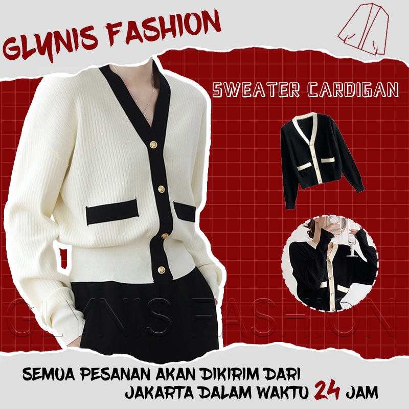 Baju wanita korea Cardigan rajut wanita Cardigan/Atasan Rajut Outer ​lengan Panjang Atasan wanita le
