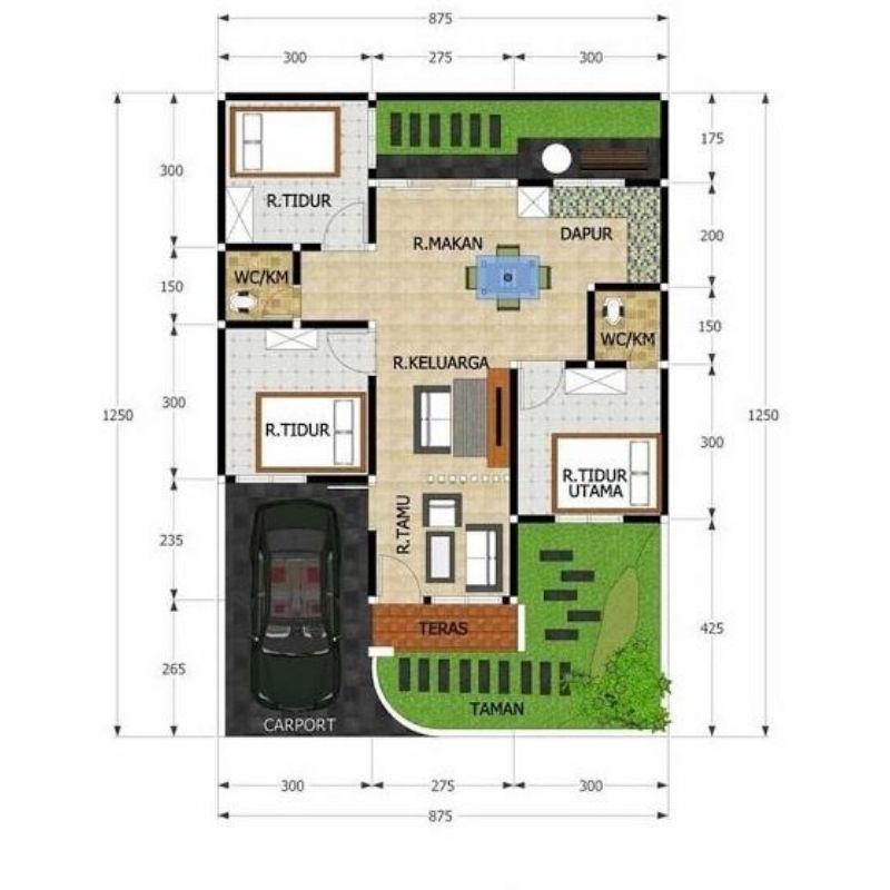 SKETSA DENAH RUMAH MINIMALIST BY DECORT.RUMAH.KU