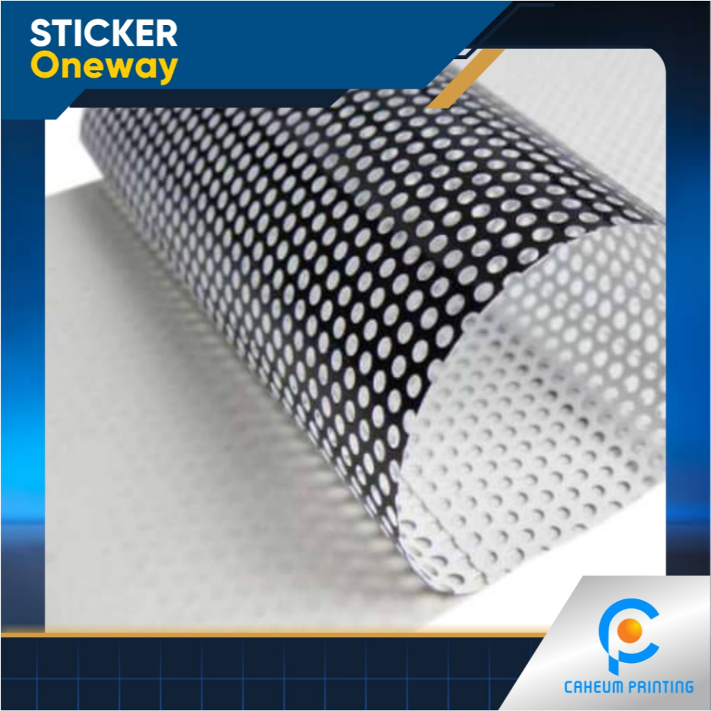 Cetak One Way Sticker (sticker untuk kaca mobil atau kaca toko kaca gedung)