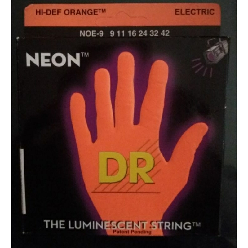 Senar Gitar Electric DR String NEON Orange 09-42, & Yellow 09-42 Original made in USA