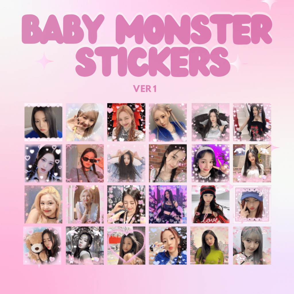 

[90 PCS] BABY MONSTER BABYMON LOVE MAIL STICKER FREBIESS STICKER DECO KPOP