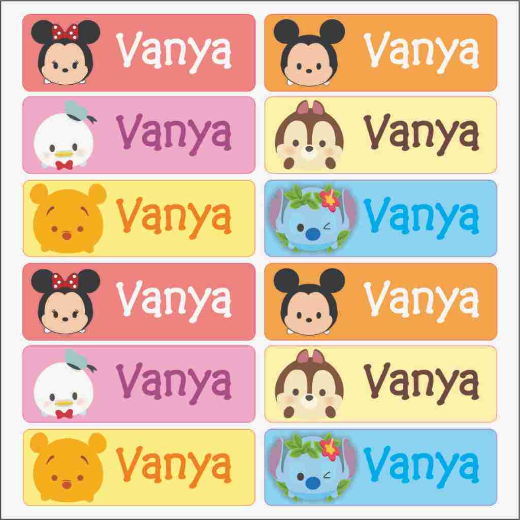 

Label Nama Vynil Tsum-Tsum Tahan Air