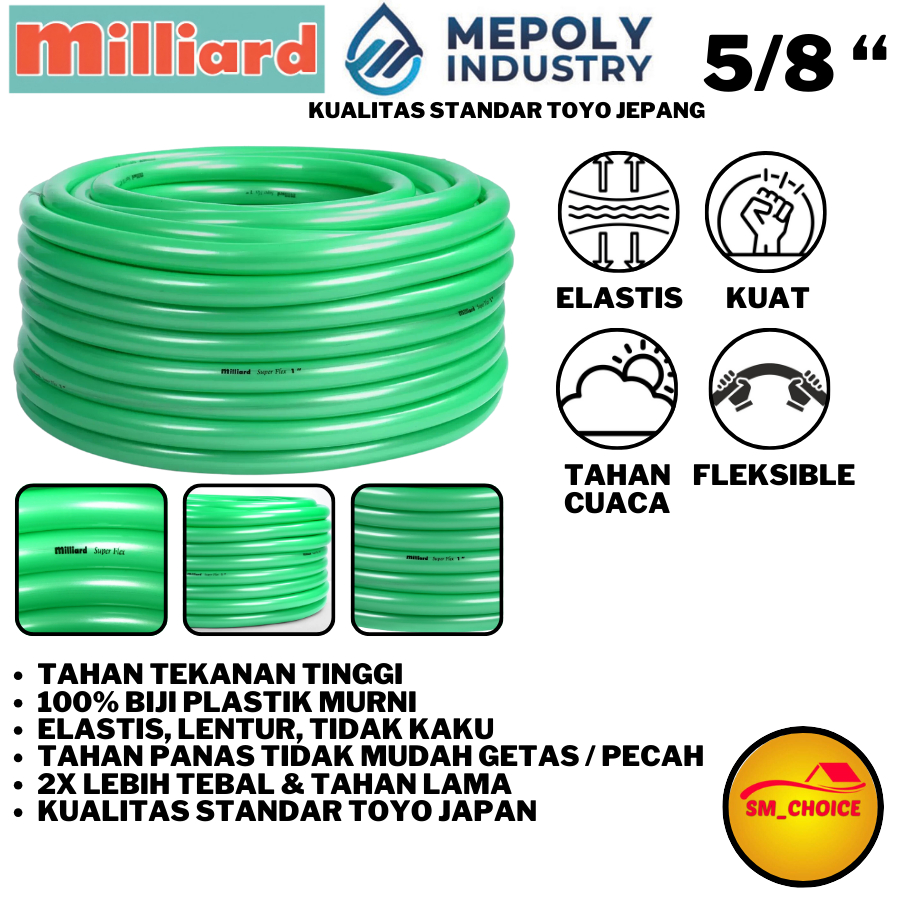 MILLIARD SELANG AIR BENANG 5/8" MILLIARD SELANG AIR SUPERFLEX 5/8" SELANG SUPERFLEX MILLIARD