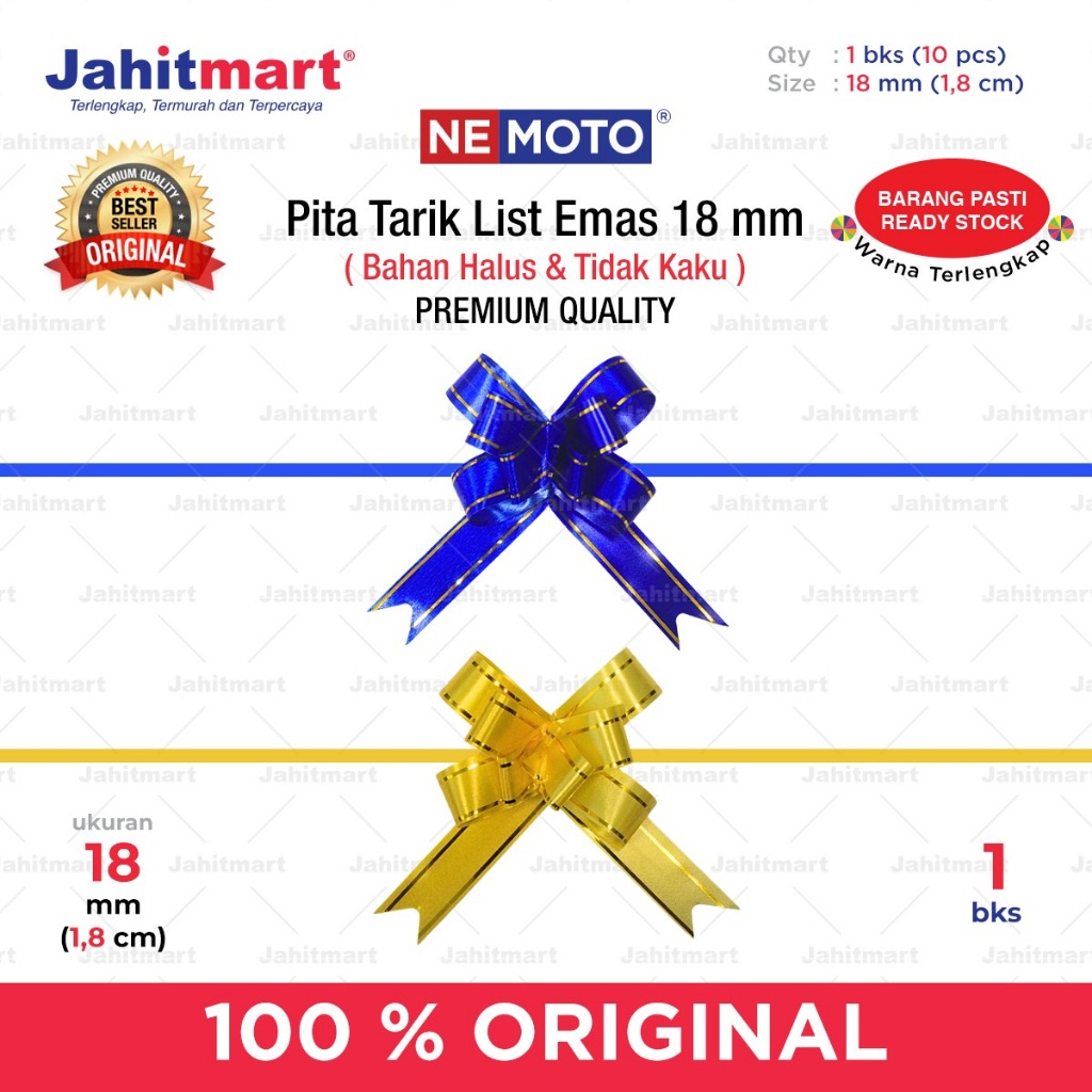 

Pita Tarik List Emas 18 mm (1,8 cm)