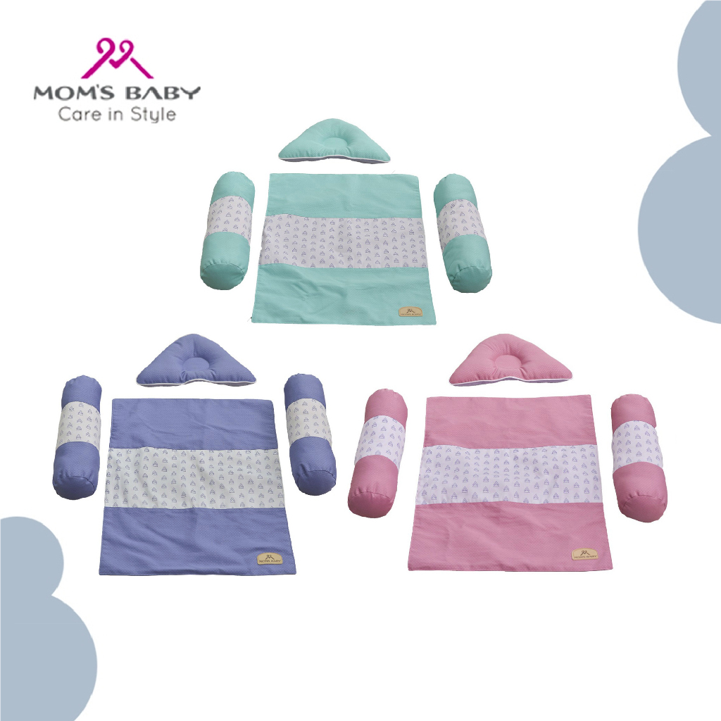 Moms Baby Bantal Guling Bayi Set + Selimut Mildy Series