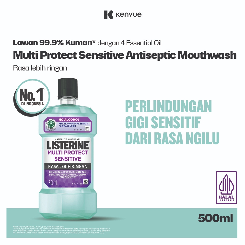 Listerine Multi Protect Sensitive Mouthwash / Obat Kumur 500ml