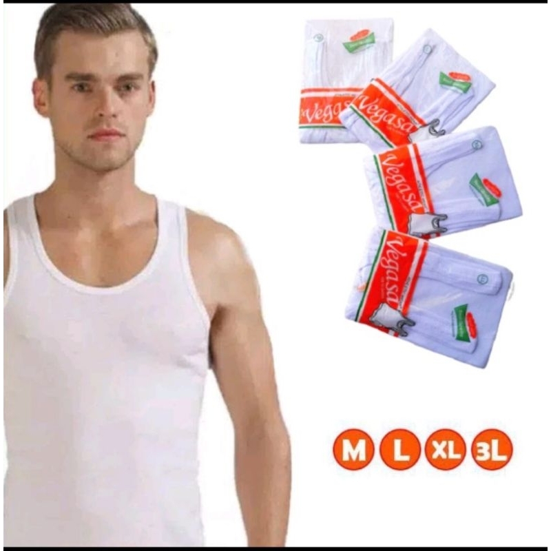 KAOS DALAM PRIA DEWASA SINGLET PUTIH HITAM GROSIR & ECER
