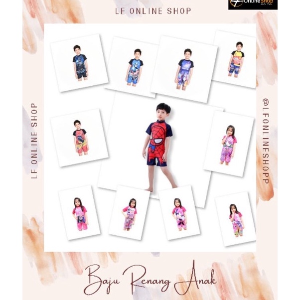 KENDARI  BAJU RENANG ANAK KARAKTER ART I7U8