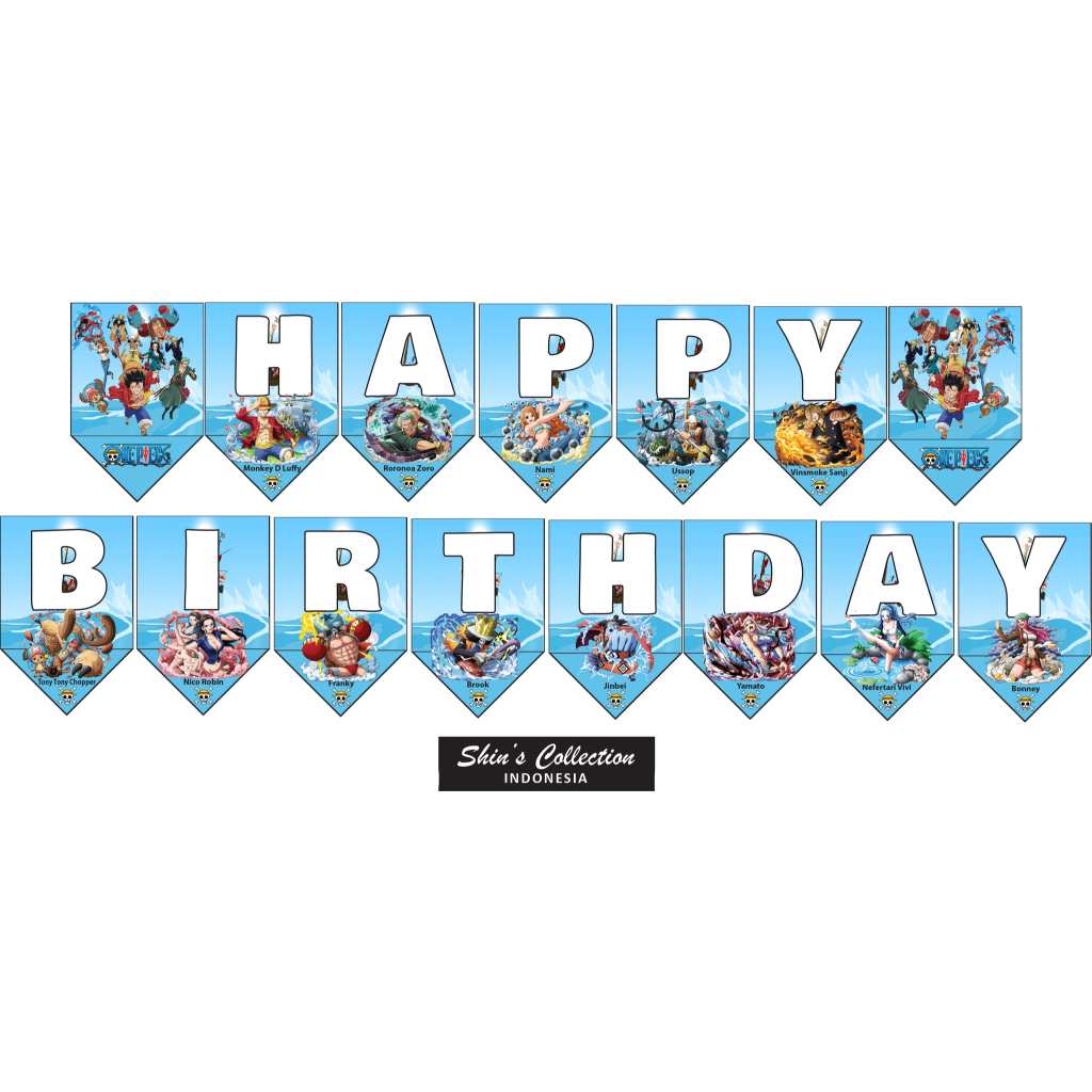 Banner Bunting flag Happy Birthday ulang tahun One piece set