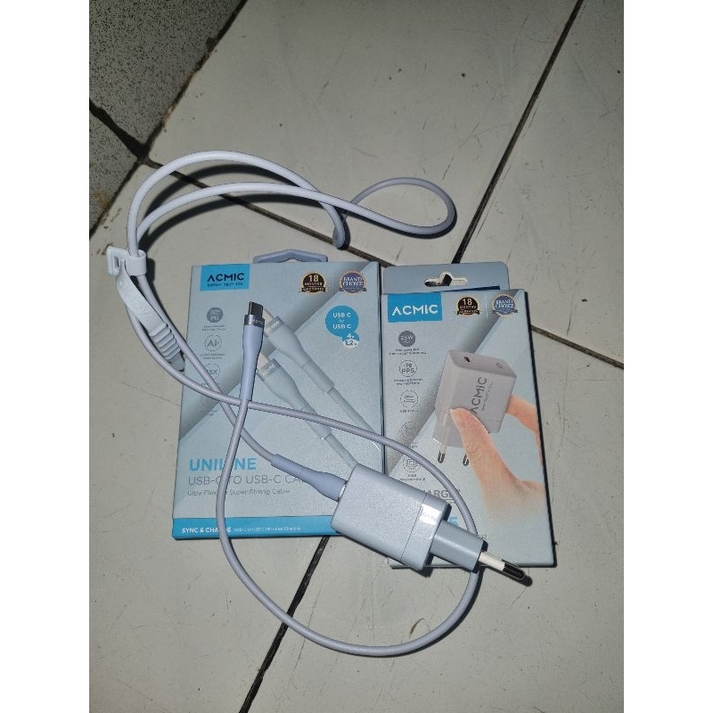 PRELOVED ACMIC CPD25 Type C 25W Charger Super Fast ChargingAdaptor for Samsung + ACMIC UNILINE Cable