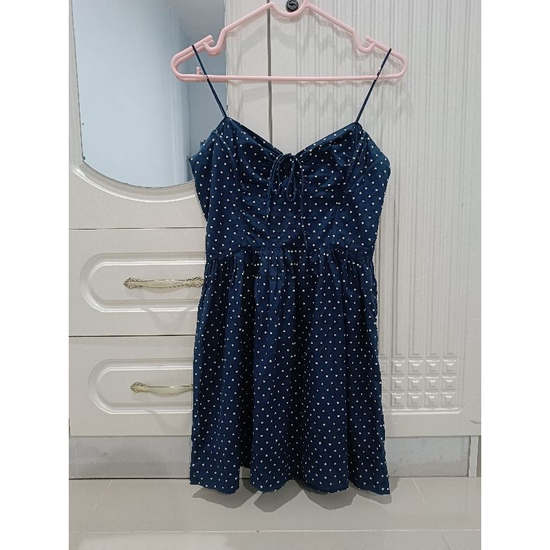 Navy Lovey Dovey Mini Dress Brand MANGO MNG
