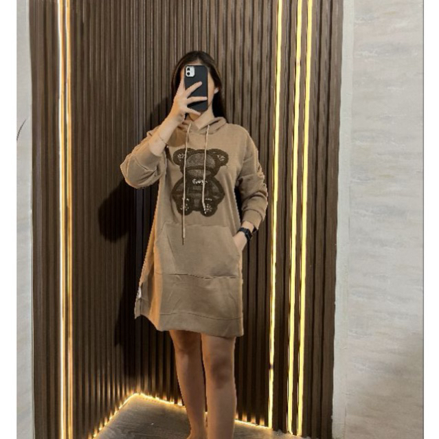 Hoodie Dress Pattern Bear - Hoodie Dress Motif