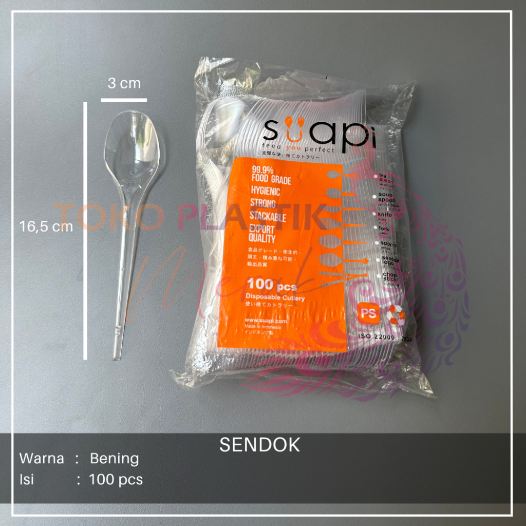 Sendok Suapi/ Makan Plastik/ Sendok Bening