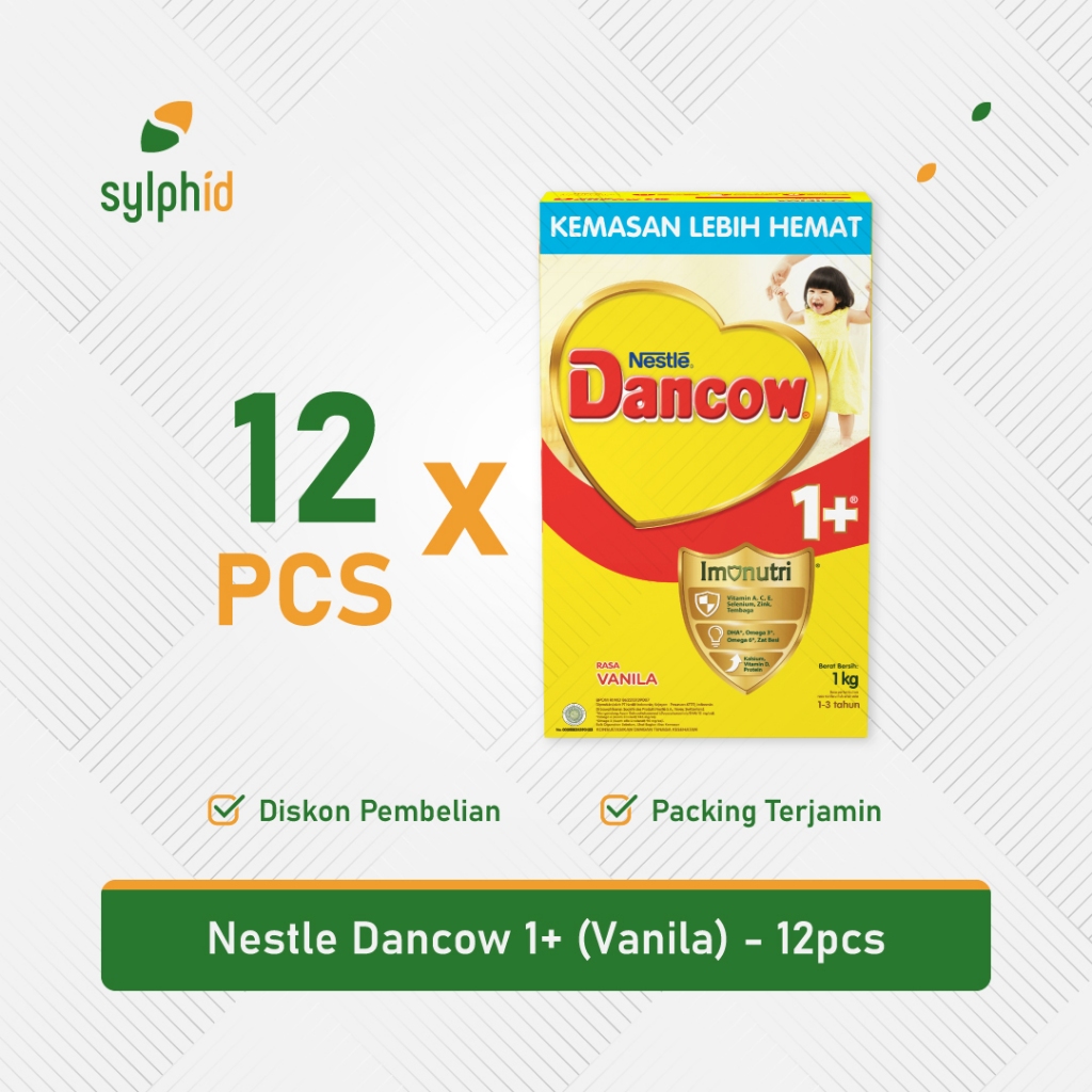 1 Dus Nestle Dancow 1+ 1kg Rasa Vanila / Susu Bubuk 1 Karton (12 pcs)