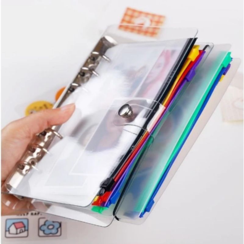 

ATK ZIPLOCK BINDER ZIPPER BAG BINDER ZIPLOCK ZIPPER SLEEVE WARNA WARNI BINDER 6 LUBANG A5 DAN A6