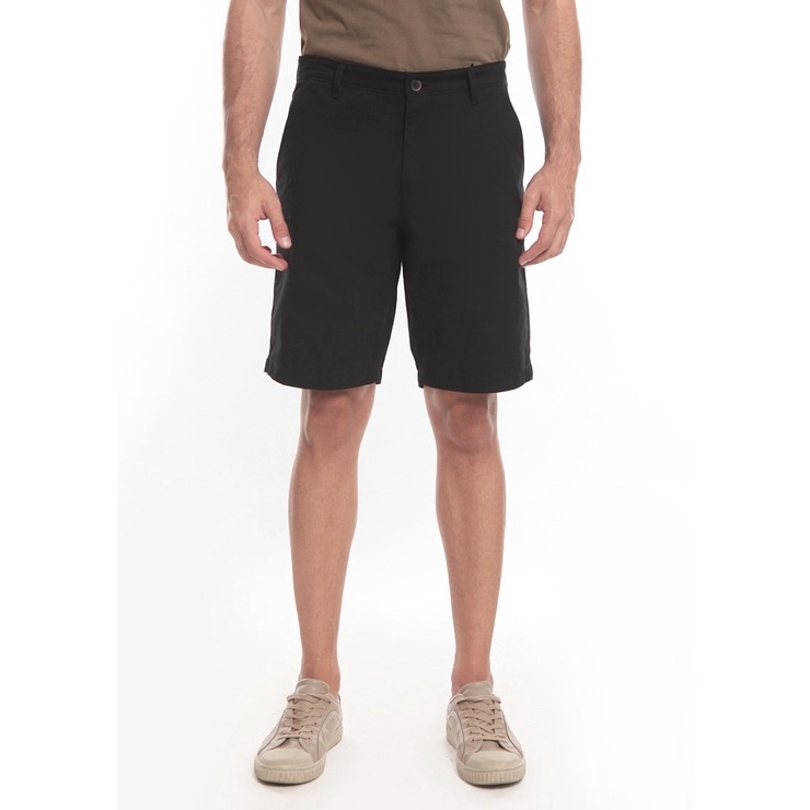 Rekomendasi MENS TOP Celana Pendek Casual Pria Short Slim Fit BHARAMI  Black
