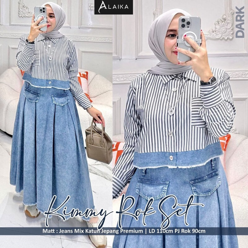 Kimmy set katun jeans Tweedi set Naomi