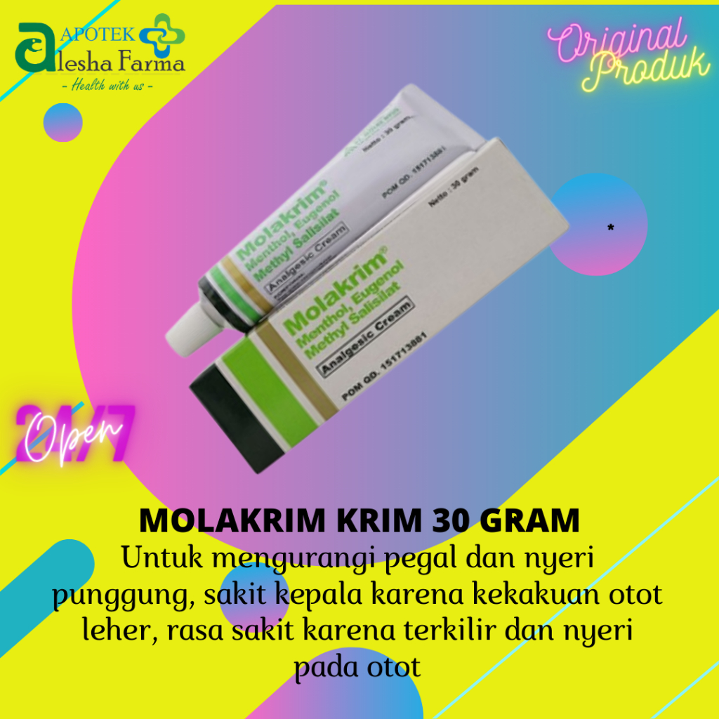 ❤Alesha❤ Molakrim 30 gram | Analgesic Cream | Salep Nyeri Otot