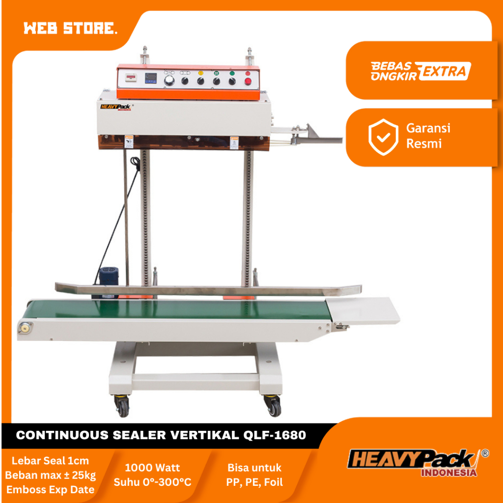 Mesin Segel Plastik Kemasan Berat Press Plastik Beras Kopi Teh Coklat Continuous Band Sealer Vertika