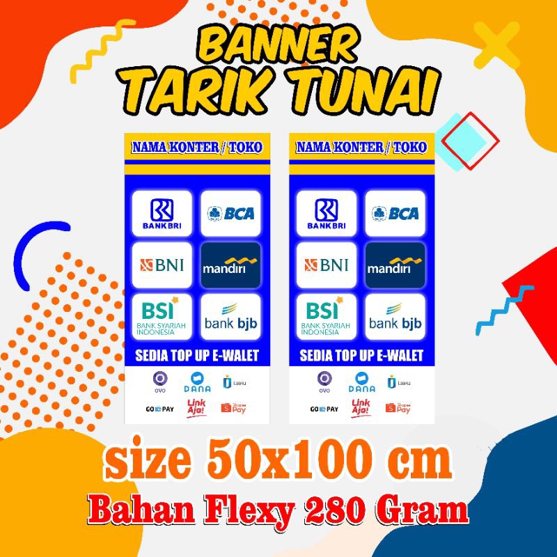 Banner Spanduk Konter Bank 100x50cm