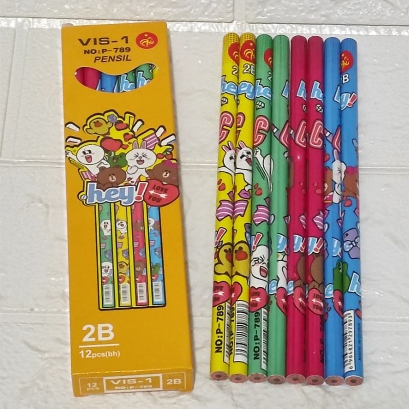 

(1 Lusin Pensil) Pensil 2B Lucu - 2B Pencil - Pensil 2B kualitas Baik (12 Buah Pensil)
