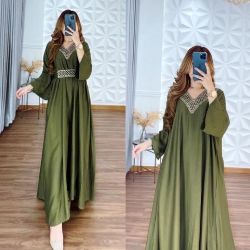KODE A34W KAFTAN TSAMIRA SUPER JUMBO BUSUI FREE BELTBANDANA RAYON DIAMOND PREMIUM  GAMIS TSAMYRA DST